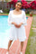 Diva Dreams White Accordion Pleated Lace Square Neck Dress